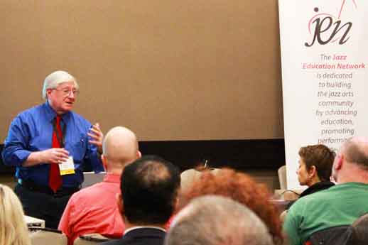 EMarlow_Speaker_JEN_Conference_2017_724_w Eugene Marlow speaking at the Jazz Education Network (JEN) conference