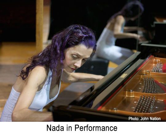 Nada in Hamberg at Brahms' piano at the Brahms Museum, Hamburg, Germany