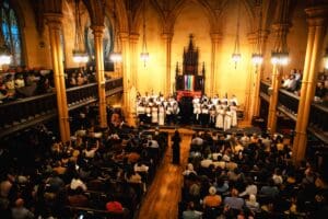 A full house turned out to hear the New York Arabic Chorus at The First Unitarian Congregational Society Church in Brooklyn Heights
