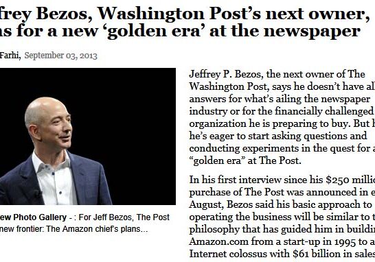 Jeff Bezos Buys Washington Post Jeff Bezos Buys the Washington Post