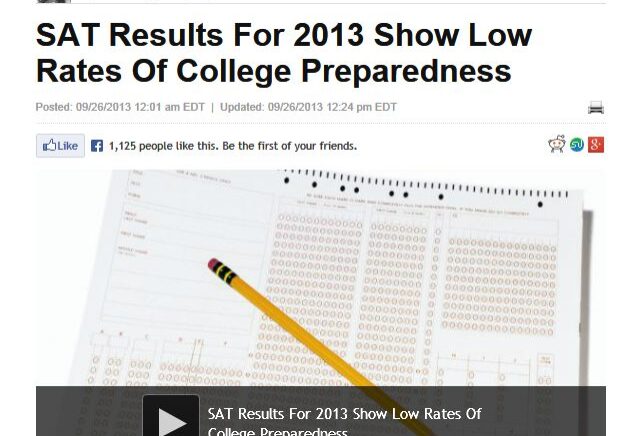 SAT Results for 2013 article SAT Results for 2013 Show Low Rates of College Preparedness